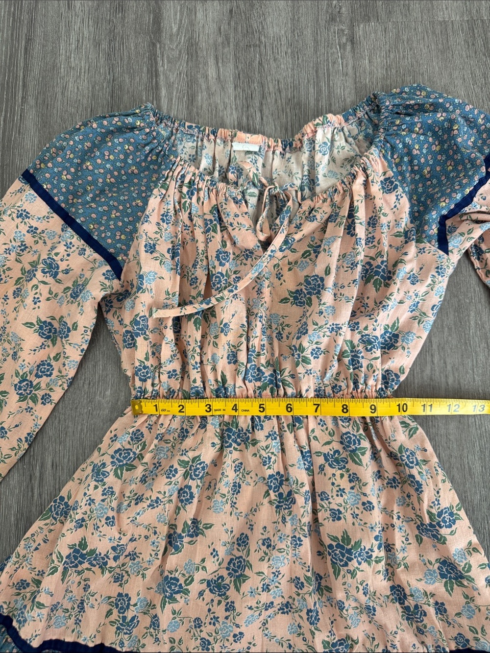 Vintage 70s Pink and Blue Floral Tiered Peasant Dress - Picture 12 of 16